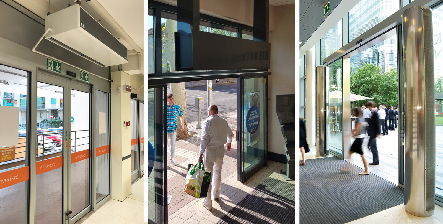 air curtains and automatic doors